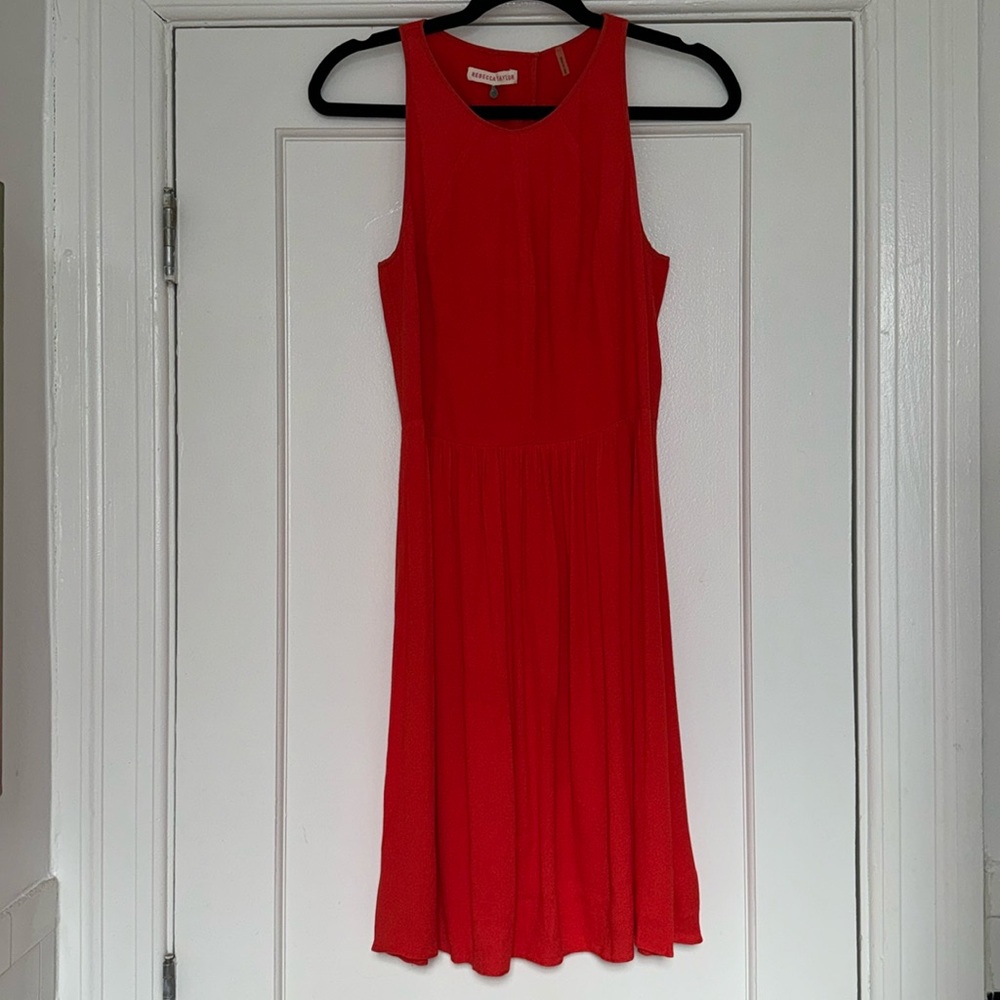 Rebecca Taylor Poppy Red Orange Halter Dress